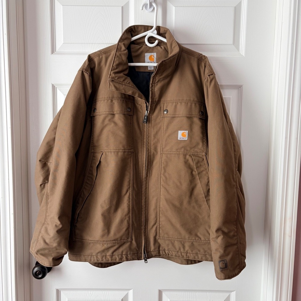 Carhartt Mens XL Quick Duck Jefferson Jacket Canyon Brown Thinsulate Insulated